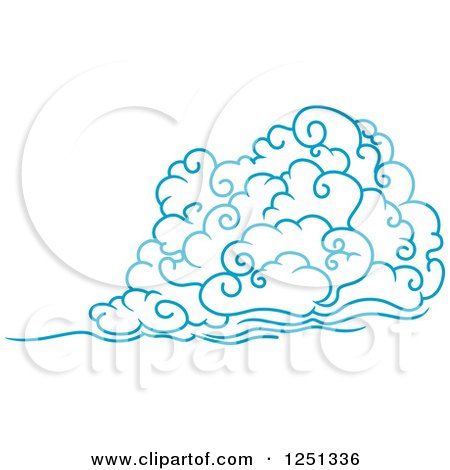 Clipart of a Blue Wind or Cloud 4 - Royalty Free Vector Illustration by Vector Tradition SM