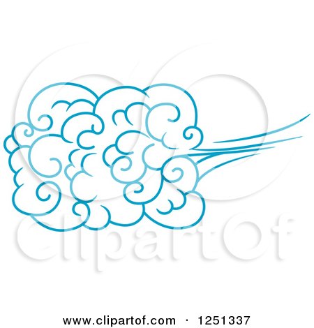Clipart of a Blue Wind or Cloud 5 - Royalty Free Vector Illustration by Vector Tradition SM