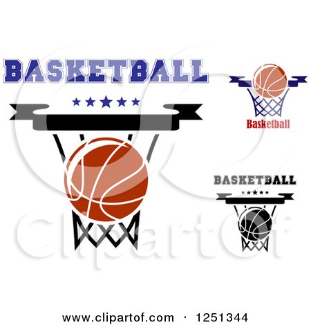 Clipart of Basketballs with Hoops and Text - Royalty Free Vector Illustration by Vector Tradition SM