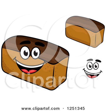 Clipart of Loaves of Wheat Bread - Royalty Free Vector Illustration by Vector Tradition SM