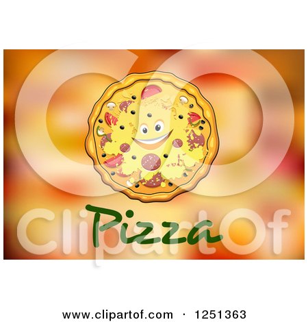 Clipart of a Happy Pizza with Text - Royalty Free Vector Illustration by Vector Tradition SM
