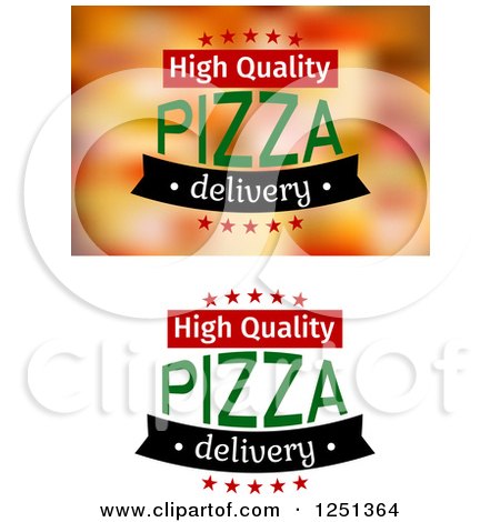 Clipart of High Quality Pizza Delivery Text - Royalty Free Vector Illustration by Vector Tradition SM