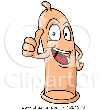 Clipart of a Condom Giving a Thumb up - Royalty Free Vector Illustration by Vector Tradition SM