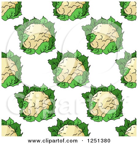 Clipart of a Seamless Background Pattern of Cauliflower - Royalty Free Vector Illustration by Vector Tradition SM