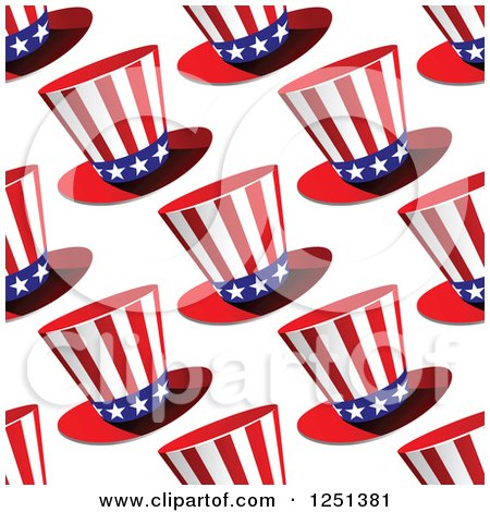Clipart of a Seamless Uncle Sam Top Hat Background Pattern - Royalty Free Vector Illustration by Vector Tradition SM