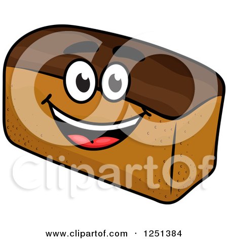 Clipart of a Loaf of Wheat Bread Character - Royalty Free Vector Illustration by Vector Tradition SM