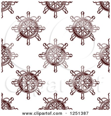 Clipart of a Seamless Ship Helm Background Pattern - Royalty Free Vector Illustration by Vector Tradition SM
