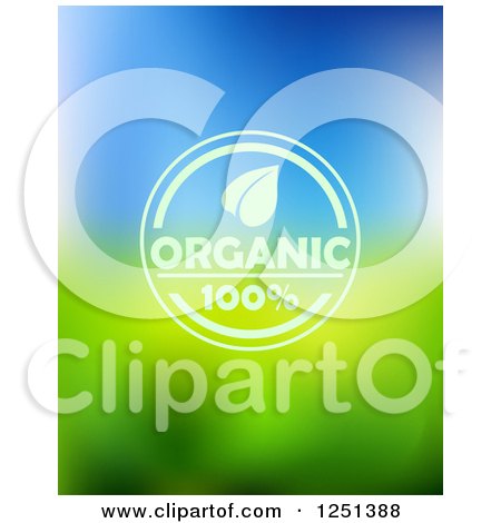 Clipart of Organic Label over Green and Blue - Royalty Free Vector Illustration by Vector Tradition SM