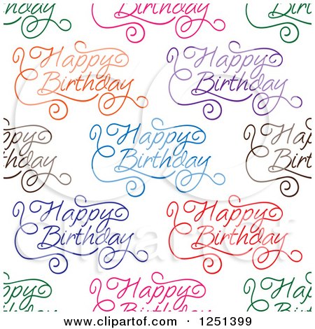 Clipart of a Seamless Colorful Happy Birthday Background Pattern - Royalty Free Vector Illustration by Vector Tradition SM