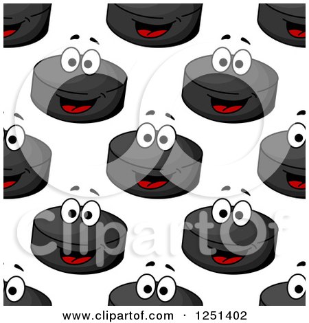 Clipart of a Seamless Hockey Puck Background Pattern - Royalty Free Vector Illustration by Vector Tradition SM