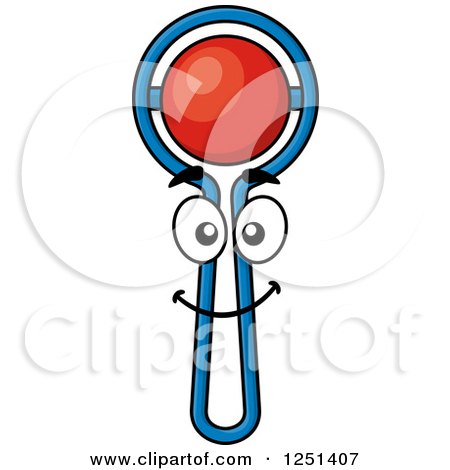 Clipart of a Happy Rattle Baby Toy - Royalty Free Vector Illustration by Vector Tradition SM