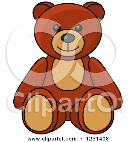 Clipart of a Teddy Bear Baby Toy - Royalty Free Vector Illustration by Vector Tradition SM