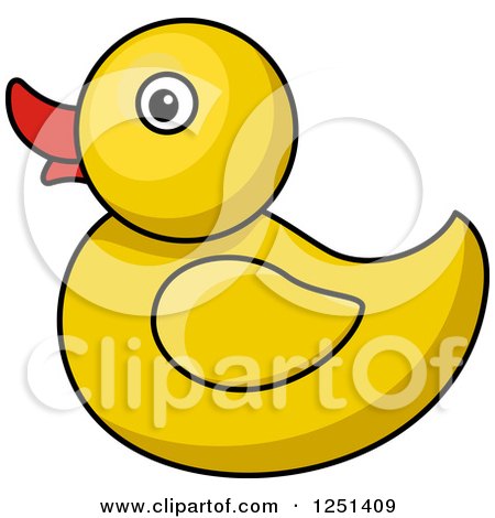 Clipart of a Rubber Duck Baby Toy - Royalty Free Vector Illustration by Vector Tradition SM