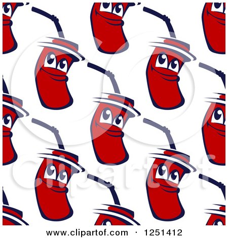 Clipart of a Seamless Background Pattern of Soda Characters - Royalty Free Vector Illustration by Vector Tradition SM