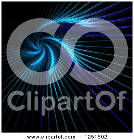 Clipart of a Spiraling Glowing Blue Fractal Background - Royalty Free Illustration by Arena Creative