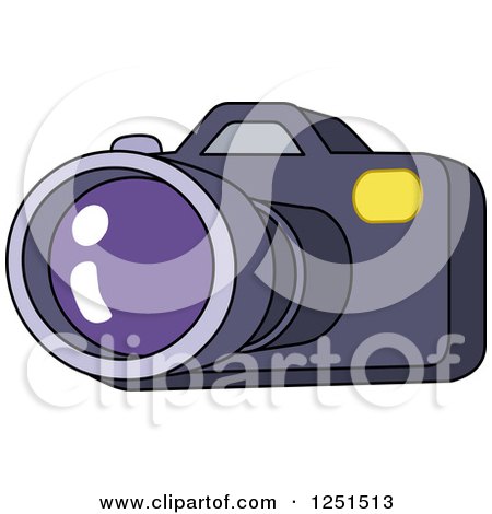 Clipart of a Camera with a Large Lens - Royalty Free Vector Illustration by yayayoyo