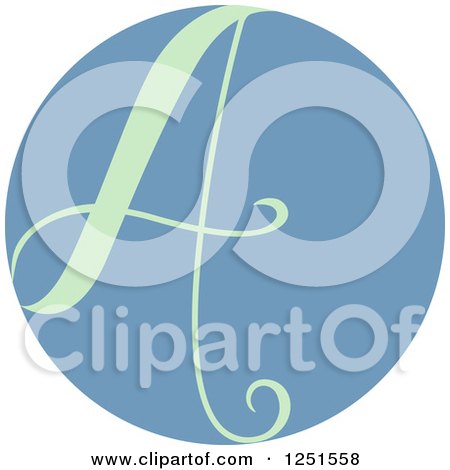 Clipart of a Round Blue Circle with Capital Letter a - Royalty Free Vector Illustration by BNP Design Studio
