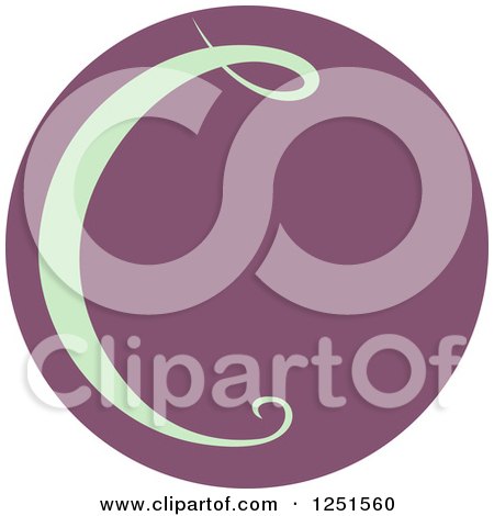 Clipart of a Round Purple Circle with Capital Letter C - Royalty Free Vector Illustration by BNP Design Studio