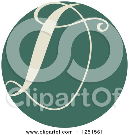 Clipart of a Round Green Circle with Capital Letter D - Royalty Free Vector Illustration by BNP Design Studio