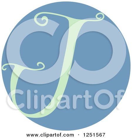 Clipart of a Round Blue Circle with Capital Letter J - Royalty Free Vector Illustration by BNP Design Studio