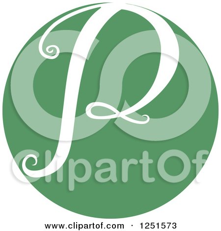 Clipart of a Round Green Circle with Capital Letter P - Royalty Free Vector Illustration by BNP Design Studio