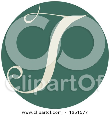 Clipart of a Round Green Circle with Capital Letter J - Royalty Free Vector Illustration by BNP Design Studio