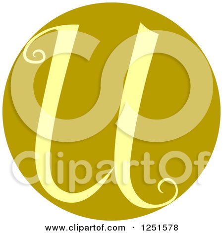 Clipart of a Round Green Circle with Capital Letter U - Royalty Free Vector Illustration by BNP Design Studio