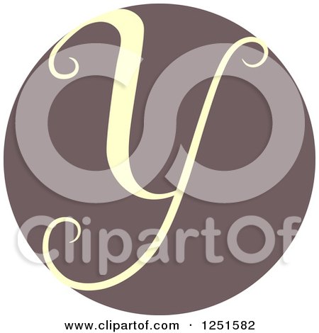 Clipart of a Circle with Capital Letter Y - Royalty Free Vector Illustration by BNP Design Studio