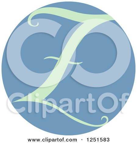 Clipart of a Round Blue Circle with Capital Letter Z - Royalty Free Vector Illustration by BNP Design Studio