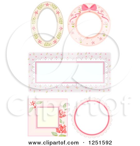 Clipart of Shappy Chick Floral Frames - Royalty Free Vector Illustration by BNP Design Studio