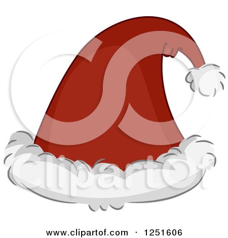 Clipart of a Christmas Santa Hat - Royalty Free Vector Illustration by BNP Design Studio