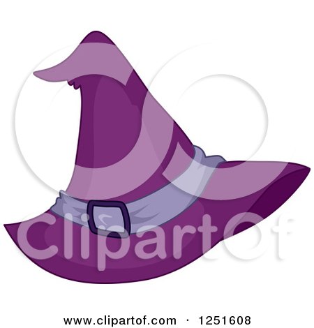 Clipart of a Halloween Purple Witch Hat - Royalty Free Vector Illustration by BNP Design Studio