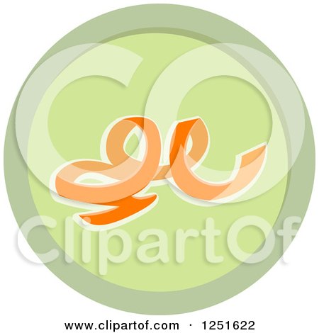 Clipart of a Round Green Carrot Peel Composing Icon - Royalty Free Vector Illustration by BNP Design Studio