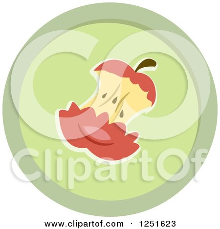 Clipart of a Round Green Apple Core Composing Icon - Royalty Free Vector Illustration by BNP Design Studio