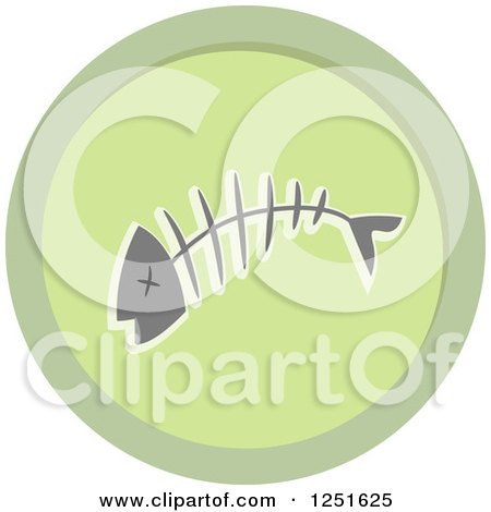 Clipart of a Round Green Fish Bone Composing Icon - Royalty Free Vector Illustration by BNP Design Studio
