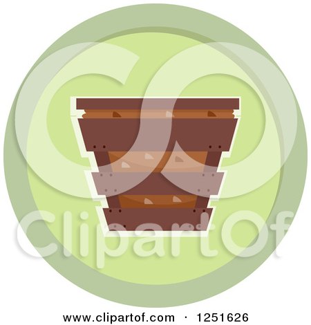 Clipart of a Round Green Composing Bin Icon - Royalty Free Vector Illustration by BNP Design Studio