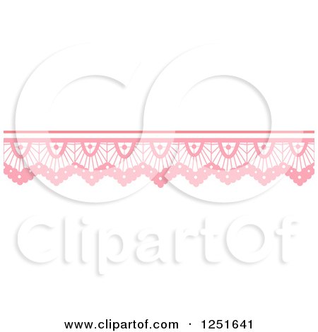 Clipart of a Shappy Chic Pink Lace Rule Border - Royalty Free Vector Illustration by BNP Design Studio