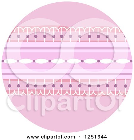 Clipart of a Round Shappy Chic Lace Icon - Royalty Free Vector Illustration by BNP Design Studio