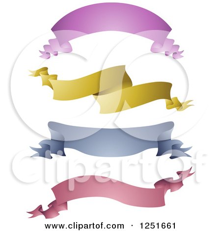 Clipart of Colorful Ribbon Banners - Royalty Free Vector Illustration by BNP Design Studio