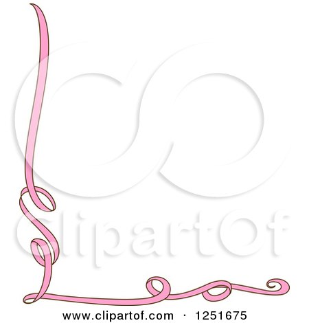 Clipart of a Pink Ribbon Border - Royalty Free Vector Illustration by BNP Design Studio