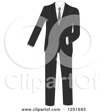 Clipart of a Black Tuxedo Suit - Royalty Free Vector Illustration by BNP Design Studio