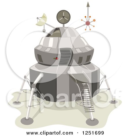 Clipart of a Lunar Space Lander - Royalty Free Vector Illustration by BNP Design Studio