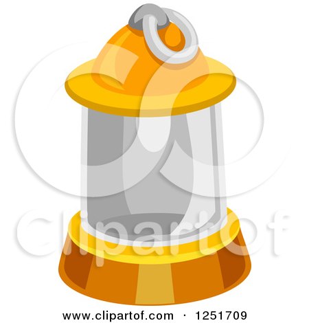 Clipart of a Camping Lantern - Royalty Free Vector Illustration by BNP Design Studio