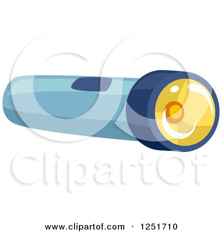 Clipart of a Blue Flashlight - Royalty Free Vector Illustration by BNP Design Studio