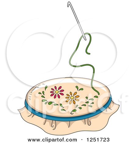 Clipart of a Needle Rug Hooking - Royalty Free Vector Illustration by BNP Design Studio
