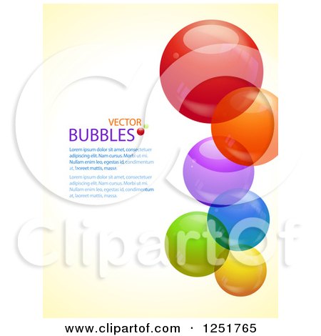 Clipart of Colorful Bubbles and Sample Text - Royalty Free Vector Illustration by elaineitalia