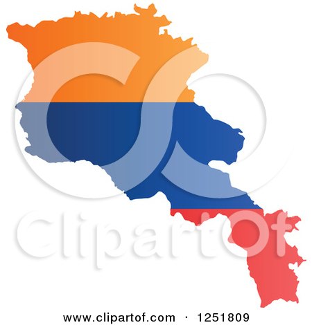 Clipart of an Armenian Flag Map - Royalty Free Vector Illustration by Andrei Marincas