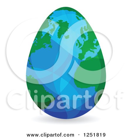 Clipart of a Reflective Earth Egg - Royalty Free Vector Illustration by Andrei Marincas