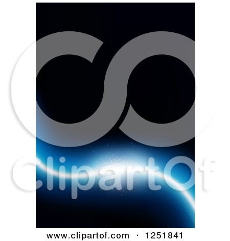 Clipart of a Black Background with a Blue Light - Royalty Free Vector Illustration by dero