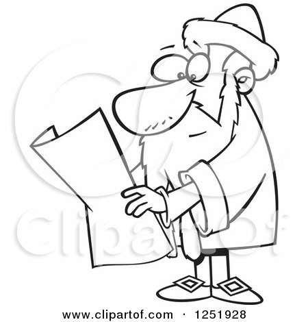 Clipart of a Black and White Cartoon Johannes Gutenberg - Royalty Free Vector Illustration by toonaday